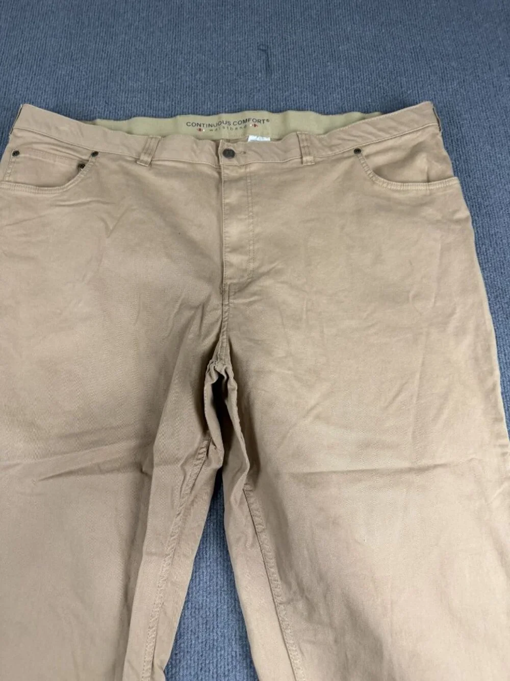 HB Mens Continuous Comfort Waistband Khaki Pants 50W 28L
